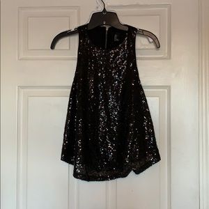 Black Sparkles Sleeveless Top